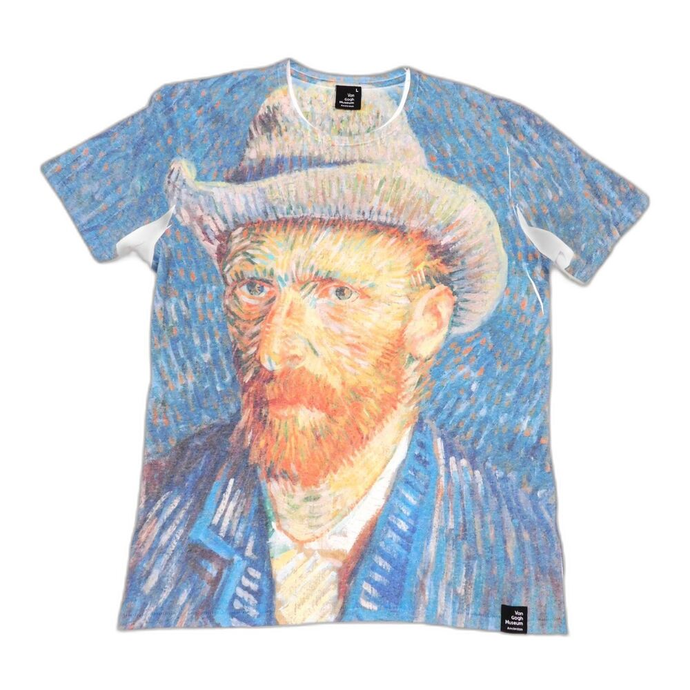 Van Gogh T Shirt Art Museum Self Portrait Artist Size L Lightweight As New